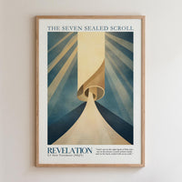 The image is a framed poster with a stylized illustration of a spiral staircase leading up to a bright light at the top. The poster has a minimalist design with a focus on the spiral staircase and the light at the top.