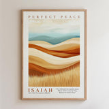 The image is a framed poster featuring a landscape with rolling hills and a field of tall grass. The poster has a minimalist design with a focus on the natural elements.