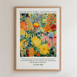 The image is a framed poster with a vibrant, colorful floral design.