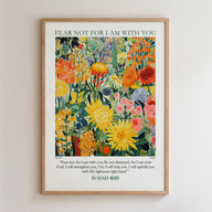 The image is a framed poster with a vibrant, colorful floral design.