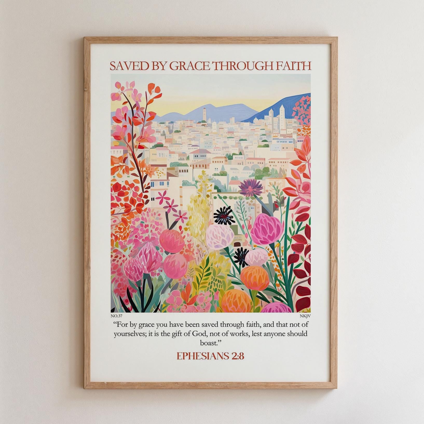 Kingdom Poster Poster Saved by grace through faith - Ephesians 2:8 NKJV