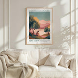 a framed poster of a landscape with a person sitting in the foreground, and the text "NOT MY WILL BUT YOU'S BE DONE" and "MATTHEW" is visible.